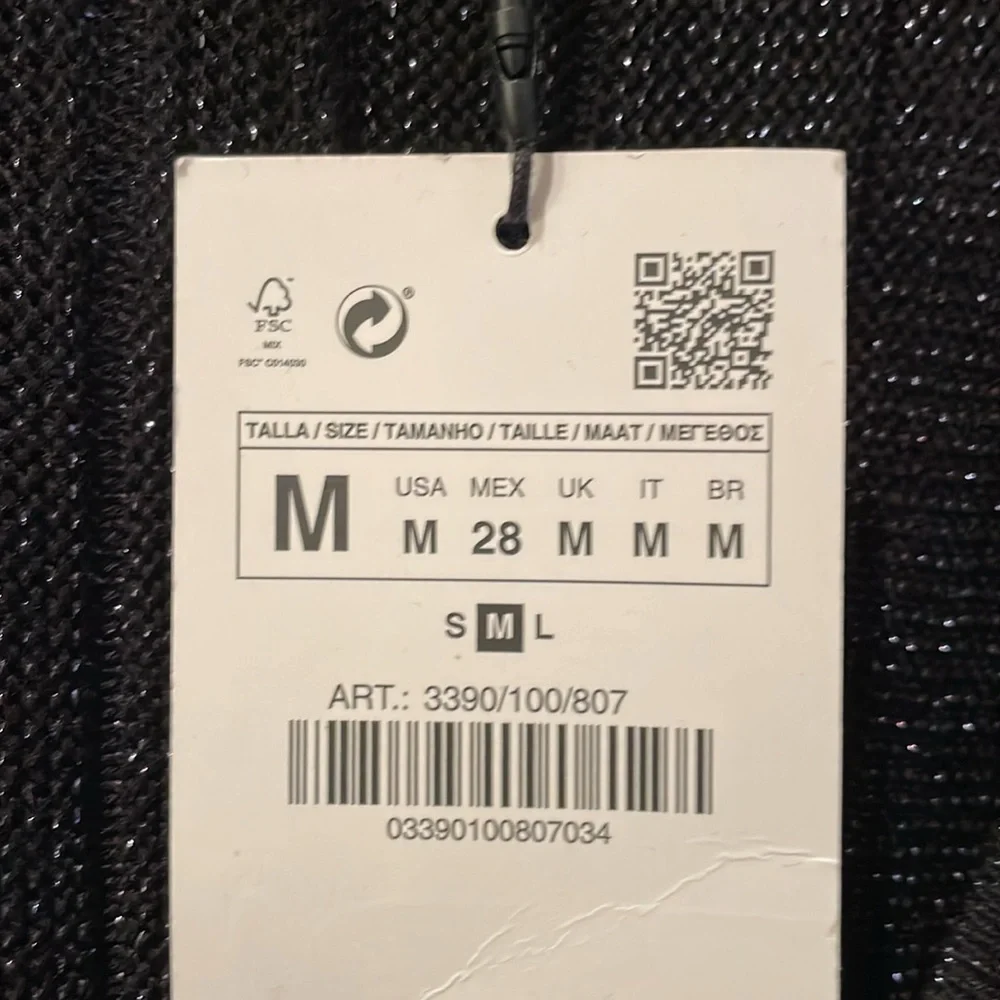 Zara black sparkly knit wrap maxi dress sz M - Picture 6 of 6